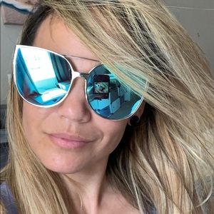 NEW Quay Sorority Princess Blue Metal sunglasses